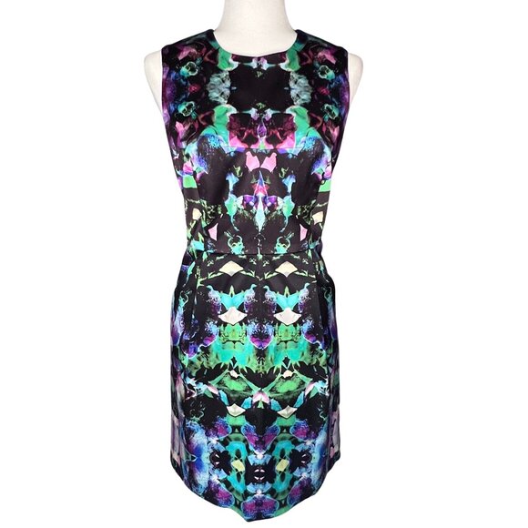 Milly Electric Hologram Multicolor Mini Dress - Size 8 - Picture 3 of 9